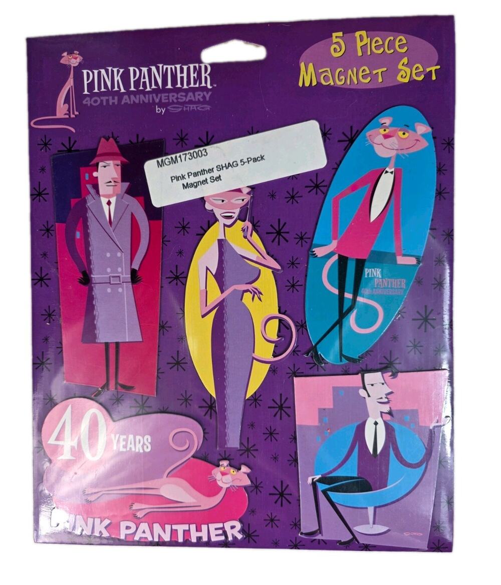 Pink Panther 5 pc Magnet Set 40th Anniversary by Shag